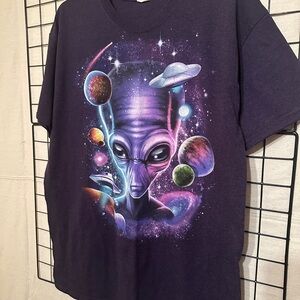 Gildan Purple Cosmic Graphic T-Shirt